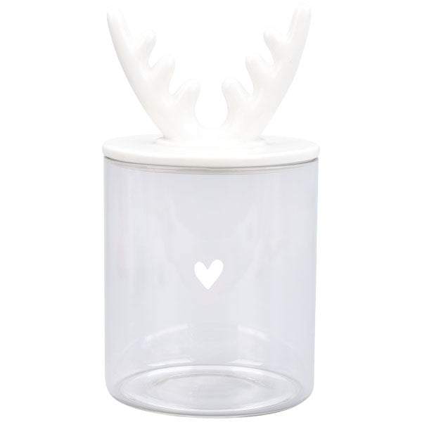 Bocal en verre Bois de Cerf Blanc