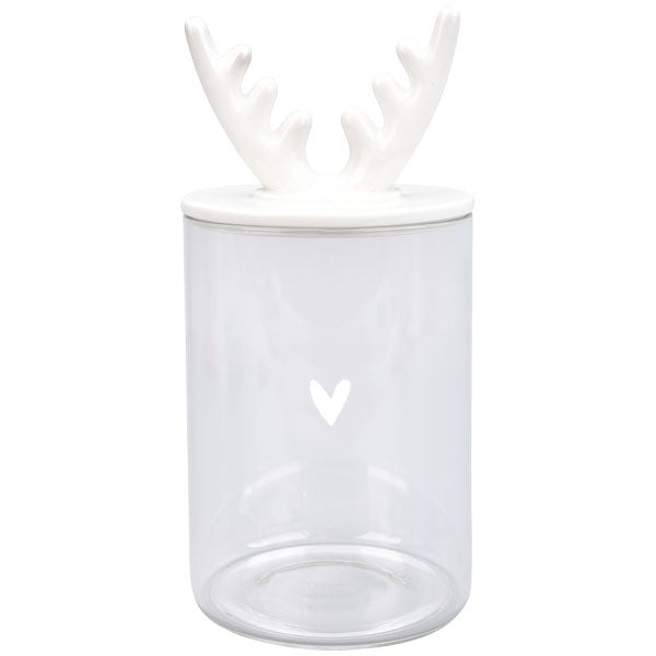 Bocal en verre Bois de Cerf Blanc