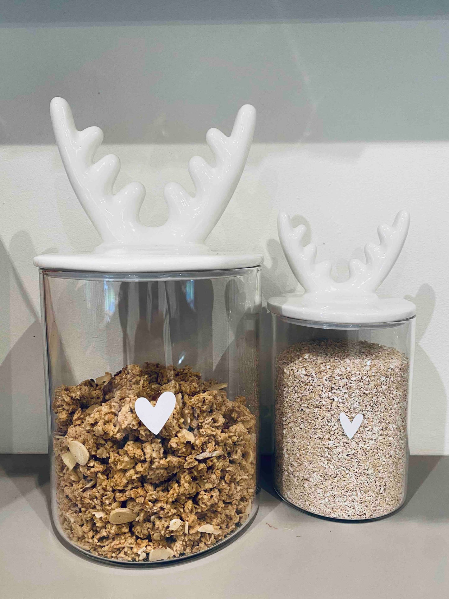 Bocal en verre Bois de Cerf Blanc