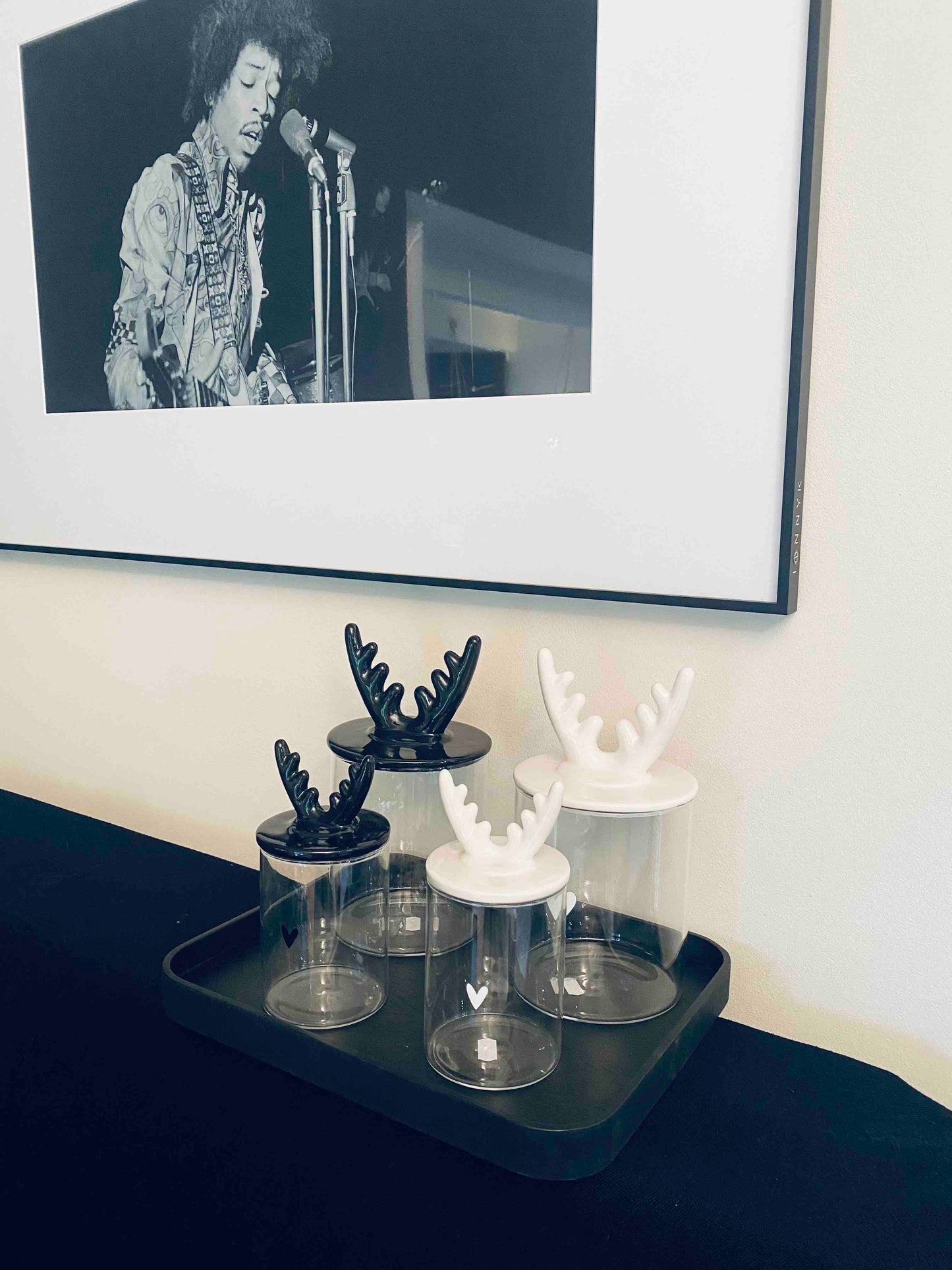 Bocal en verre Bois de Cerf Blanc