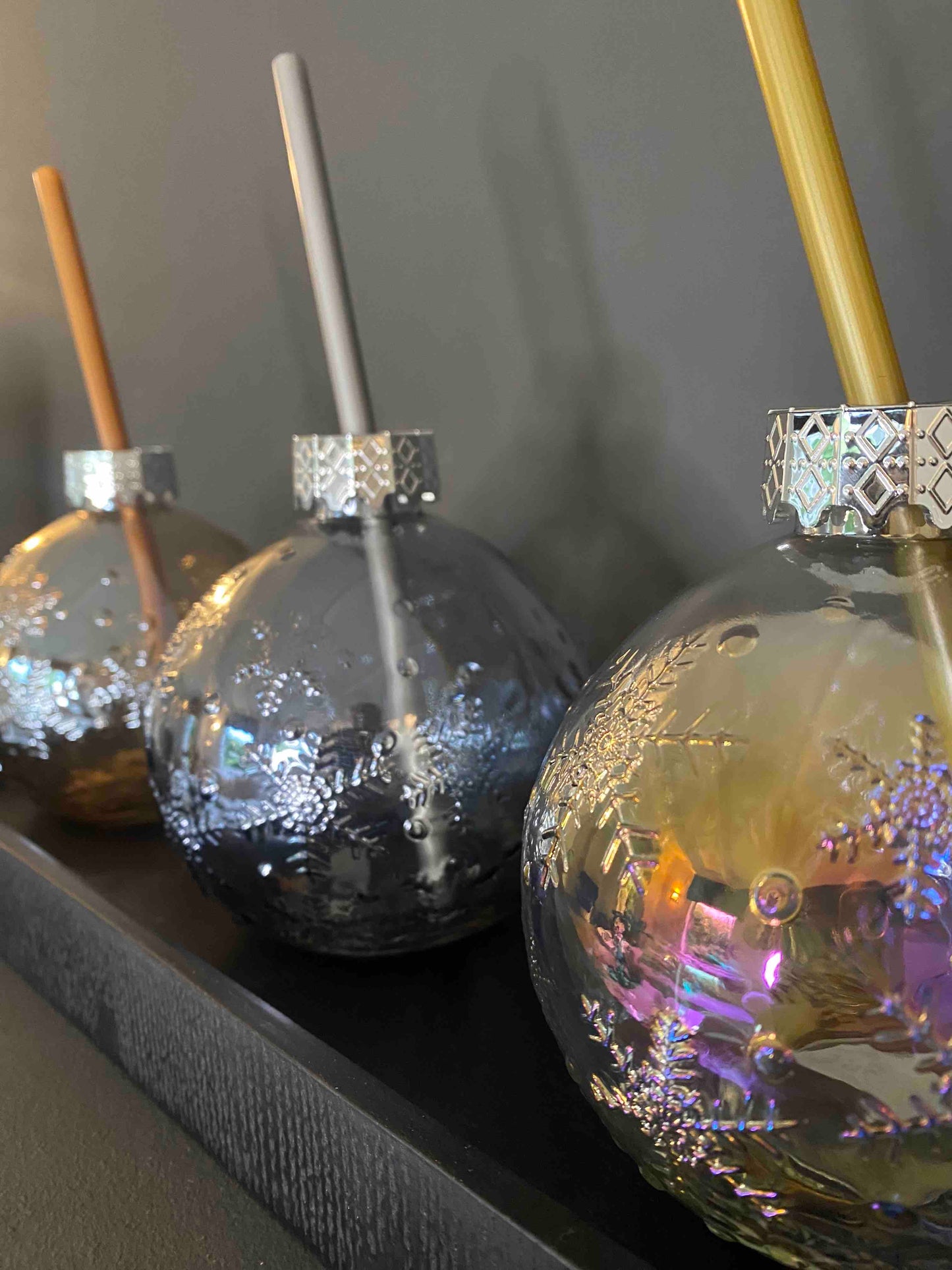 Verre Boule de Noël avec paille