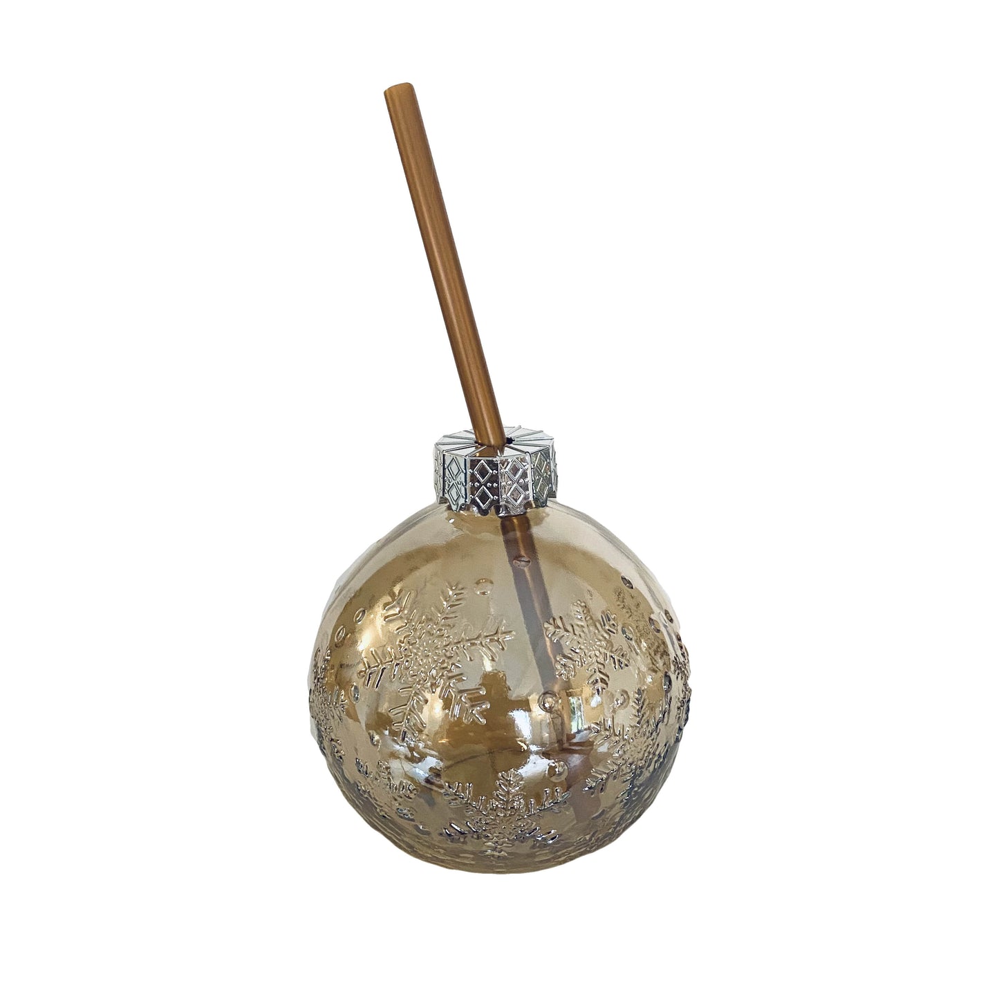Verre Boule de Noël avec paille