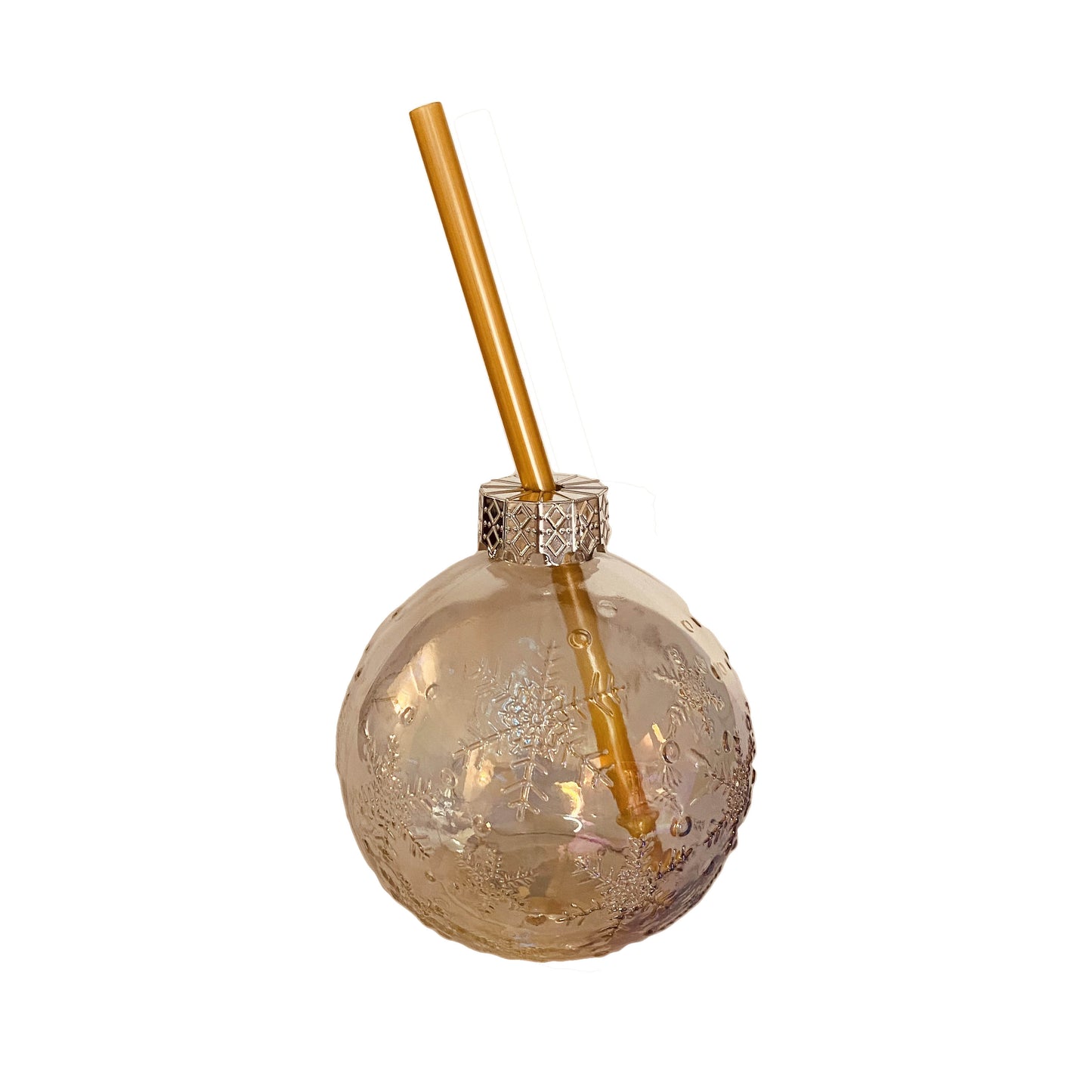 Verre Boule de Noël avec paille
