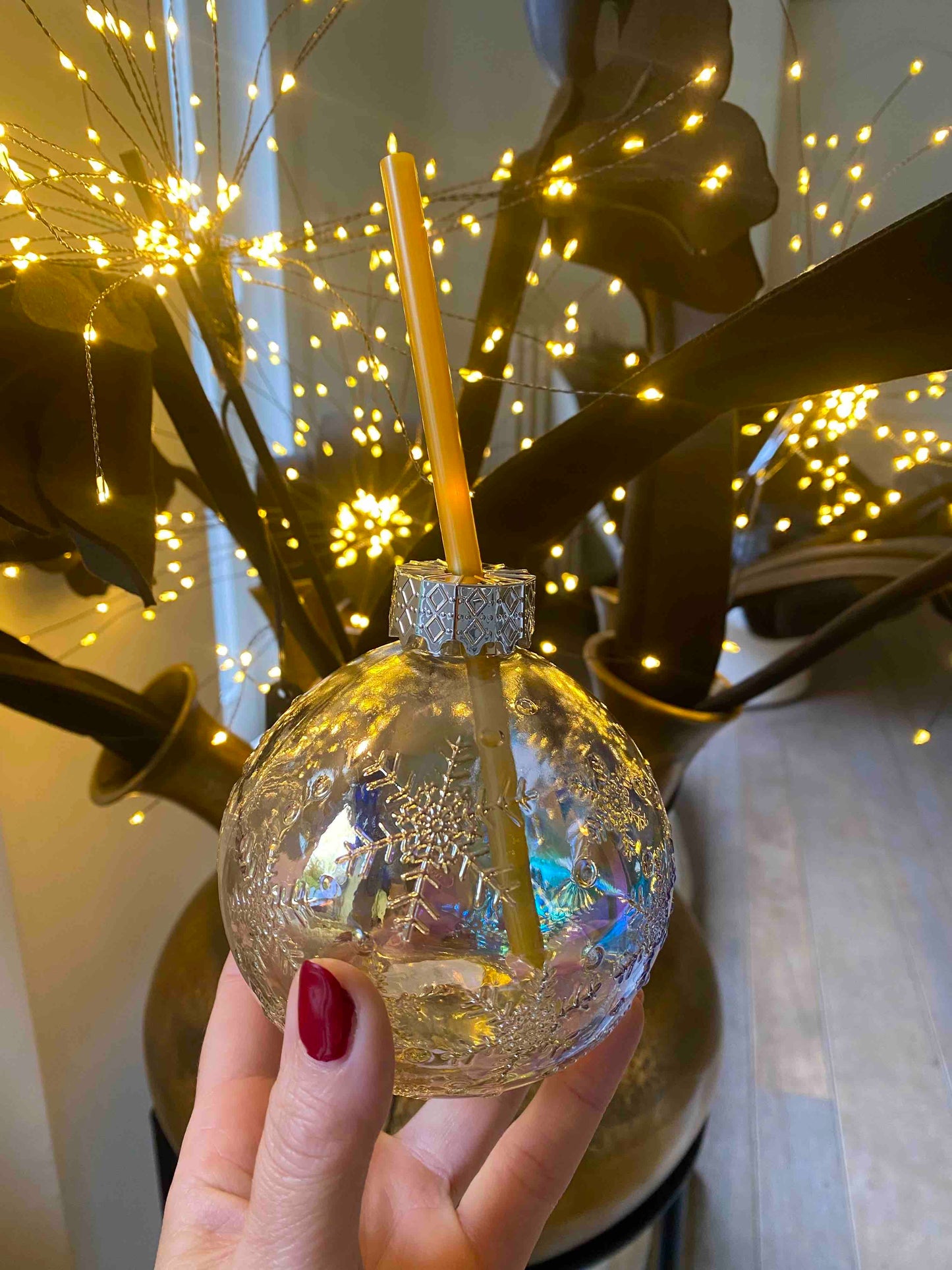 Verre Boule de Noël avec paille