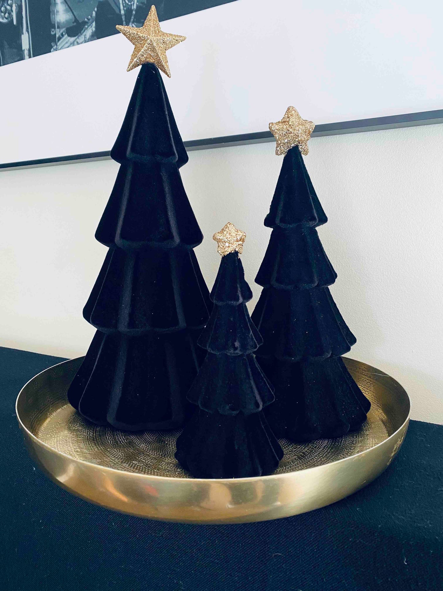 Sapins de Noël Décoratifs en Velours Noir