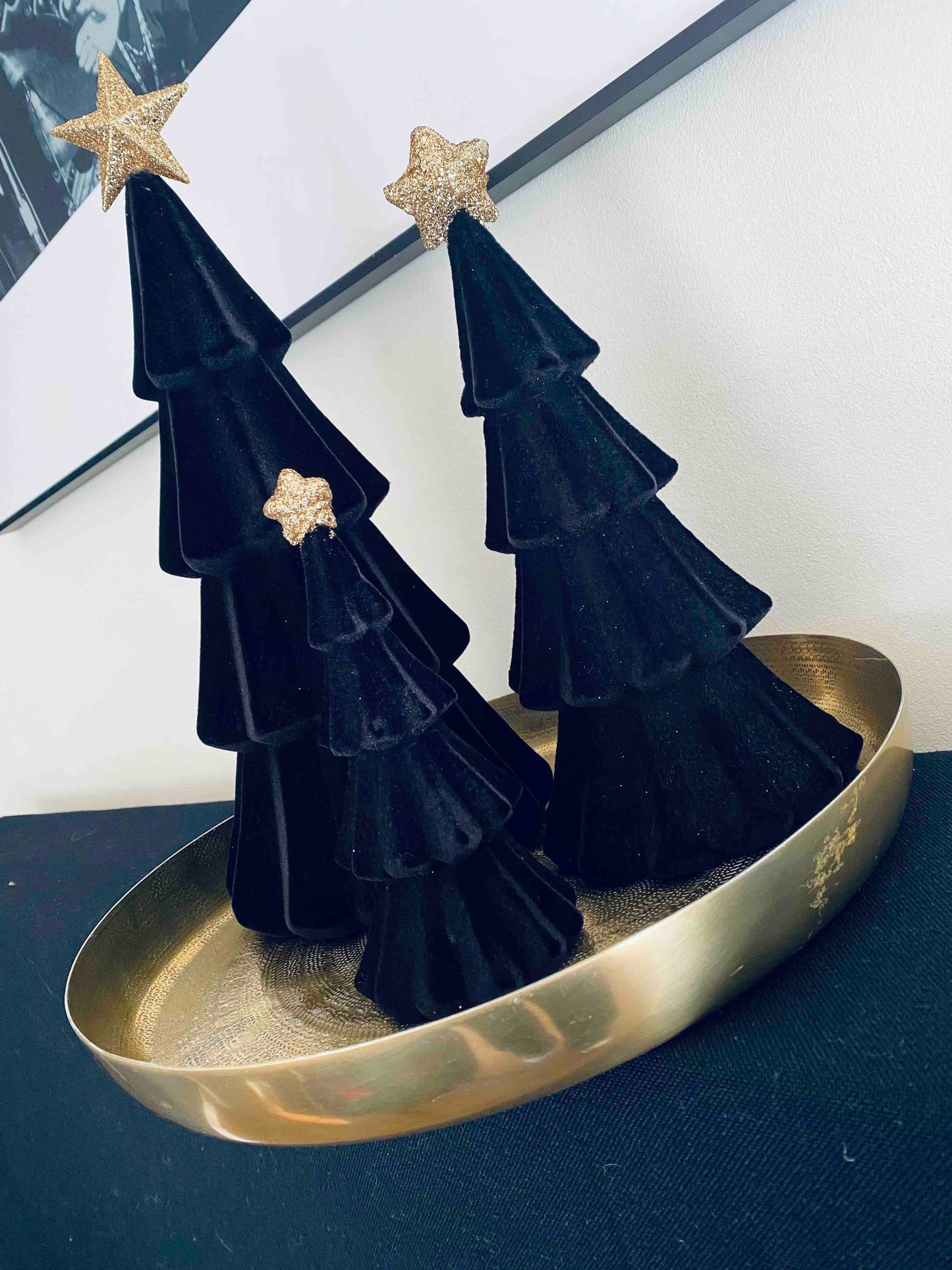 Sapins de Noël Décoratifs en Velours Noir