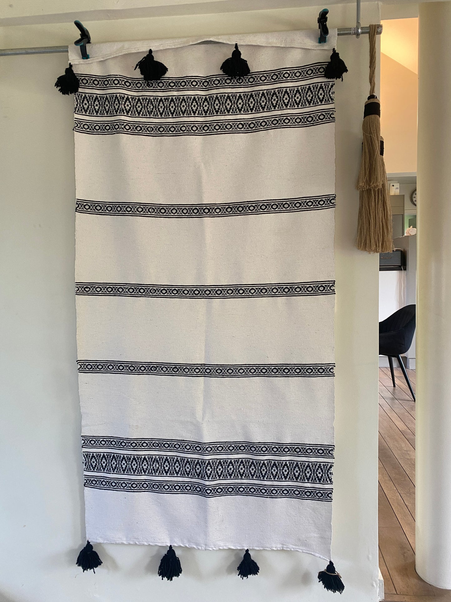 Plaid Pompons en Coton 100 x 200 cm – Capsule Marrakech