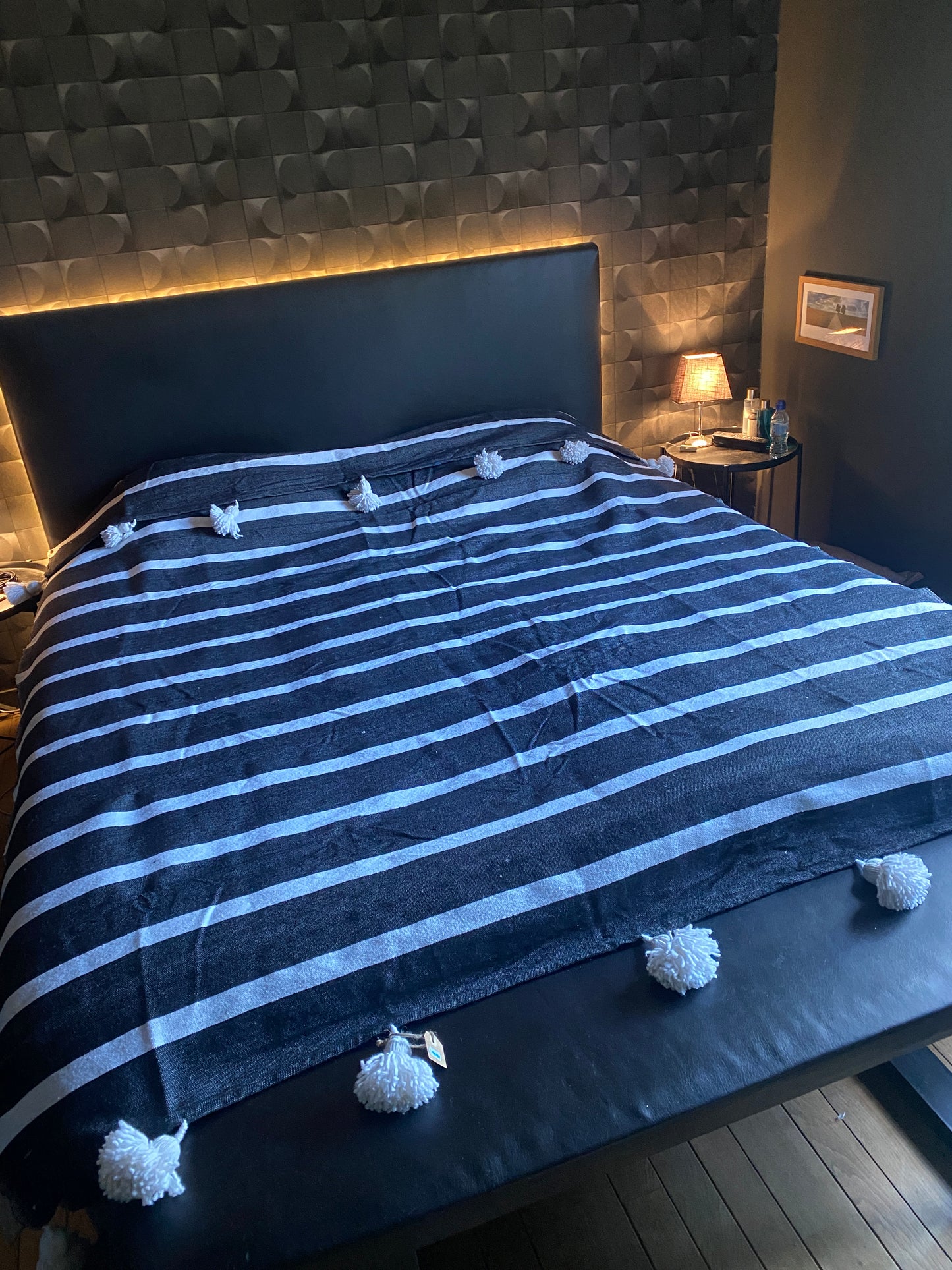 Plaid Pompons en Coton – 200 x 300 cm - Capsule Marrakech