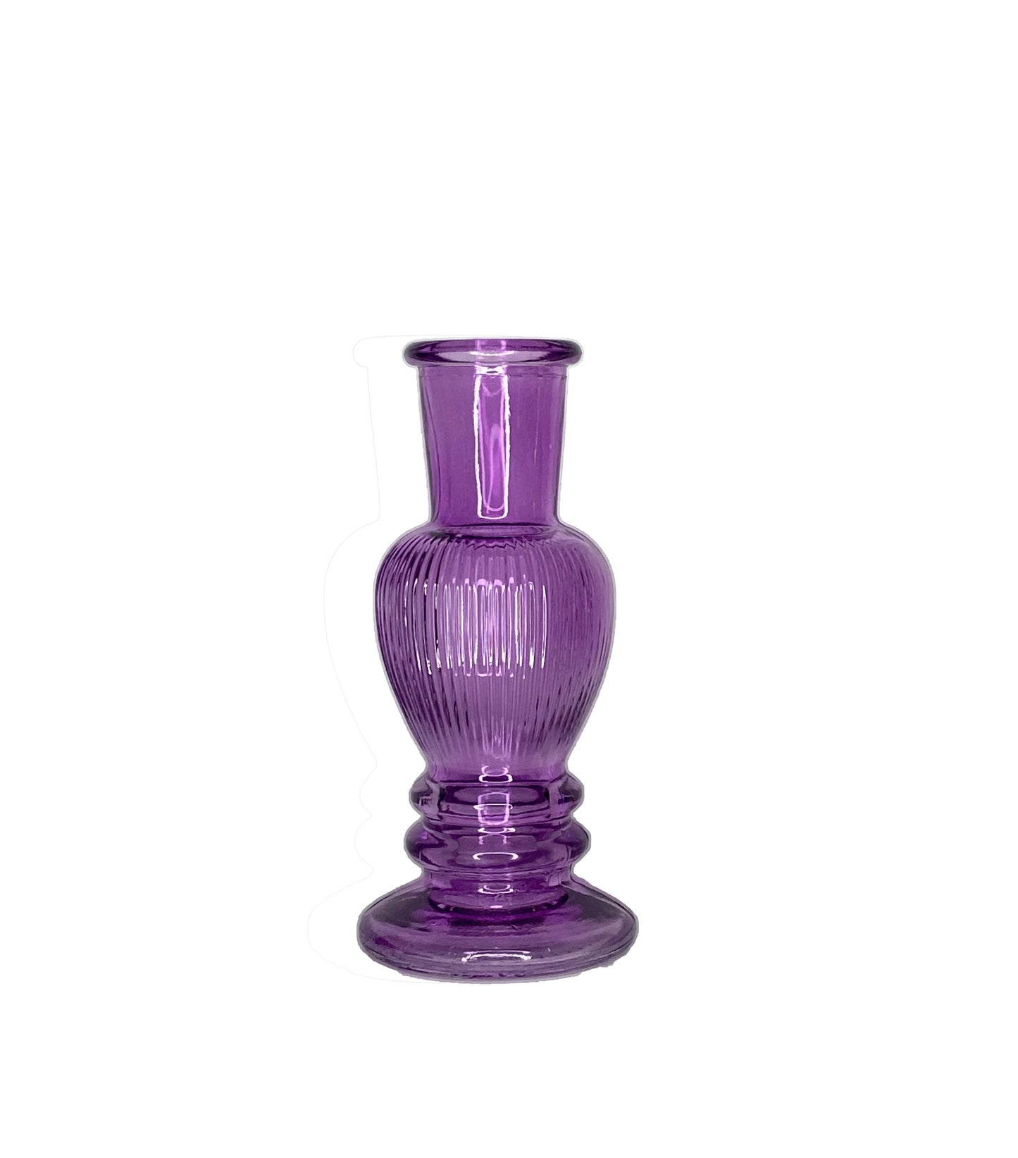 Bougeoir / chandelier, vases en verre MAUVE - 4 modèles
