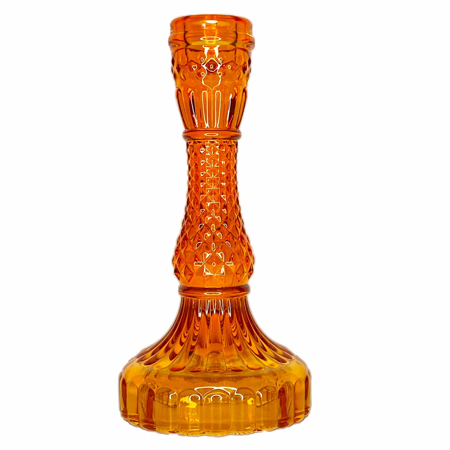Bougeoir / chandelier, vases en verre ORANGE - 3 modèles