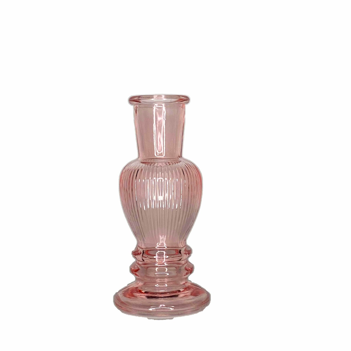 Bougeoir / chandelier, vases en verre ROSE - 3 modèles