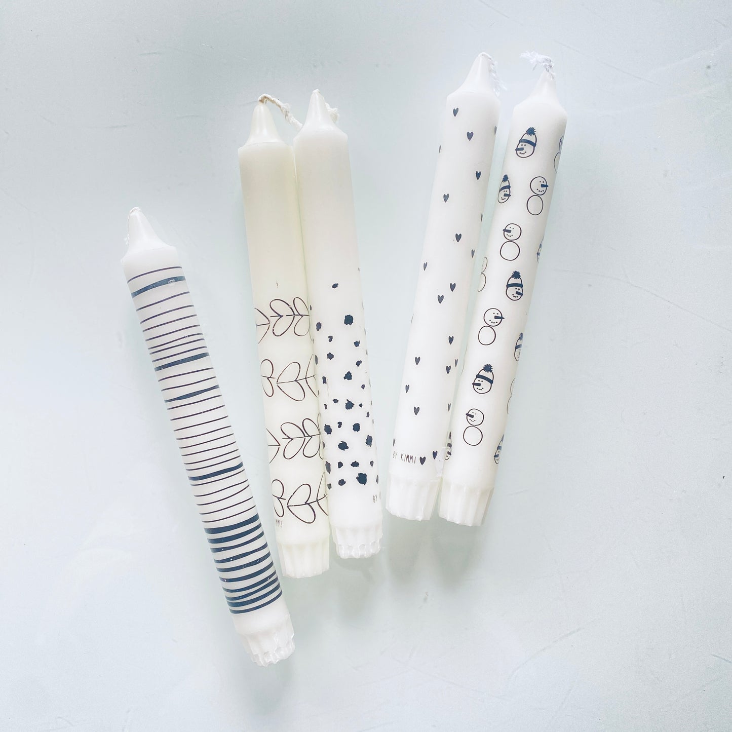 Bougies chandelles motifs noir et blanc